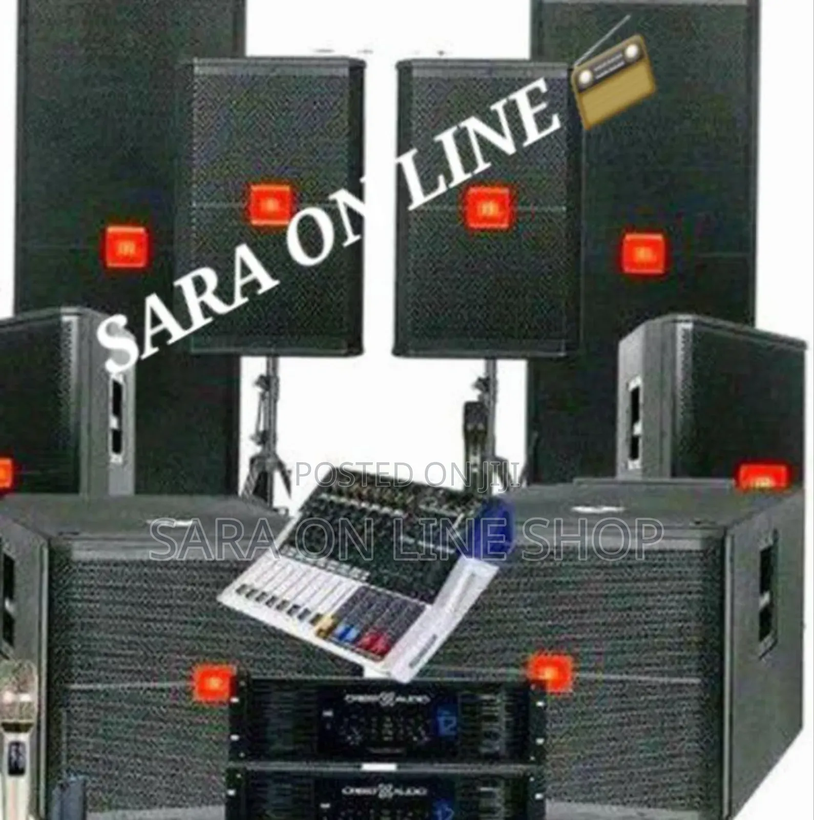 **Jbl Sound System Speakers Mixture Micrafone Keybored Solar System