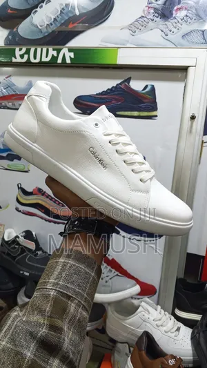 This Is Apair of Multicolor Calvi Kelin Classic Leather Sneaker