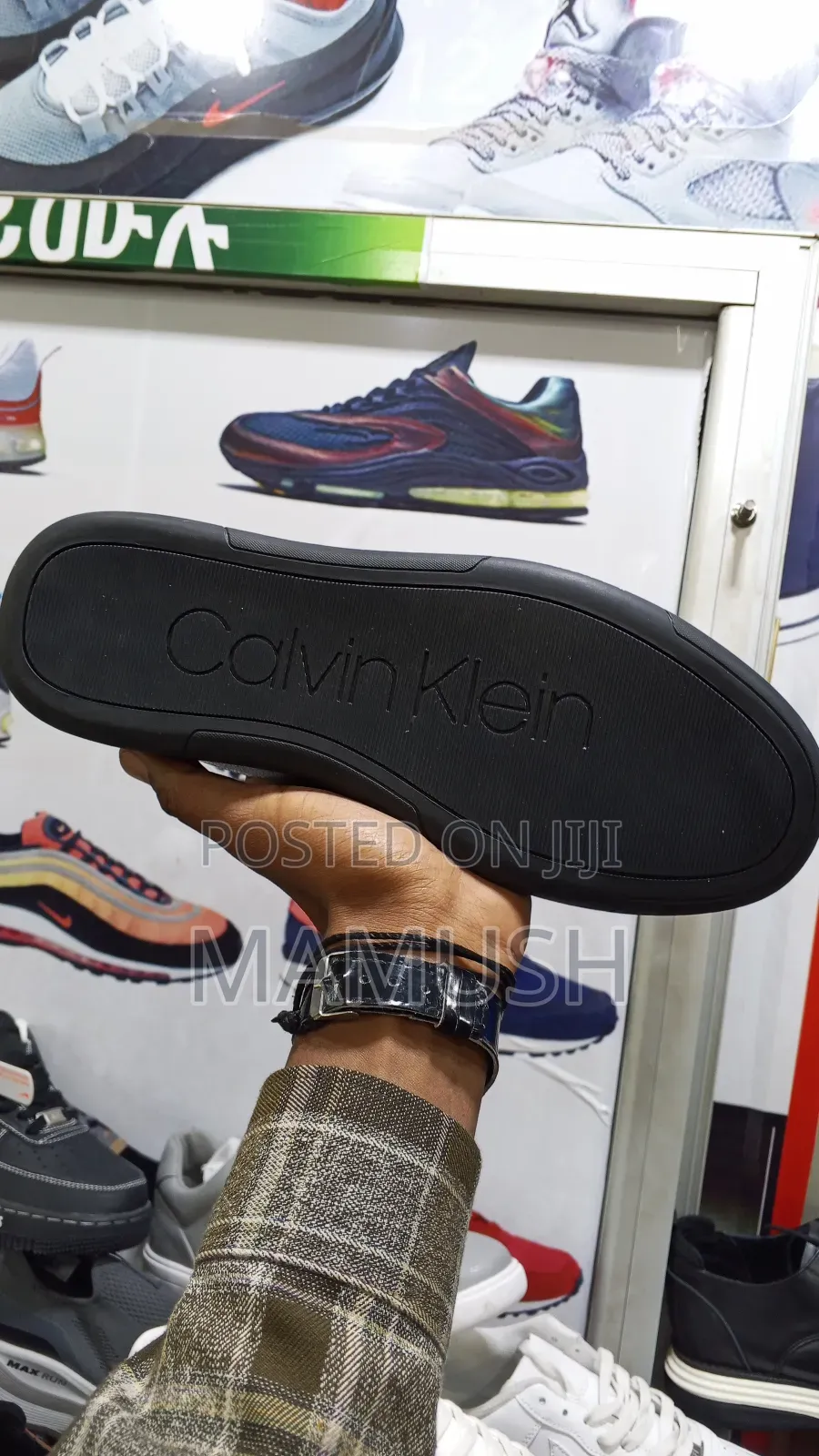 This Is Apair of Multicolor Calvi Kelin Classic Leather Sneaker