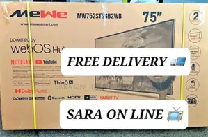 **Mewe 75" Webos Hub Uhd Smart Tv >Free Delivery
