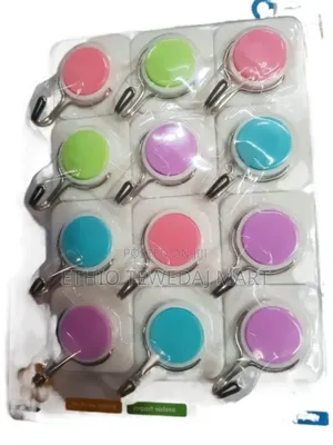 Adhesive Plastic Hooks for Walls, Kitchens, Bathroom -12 PCS Set