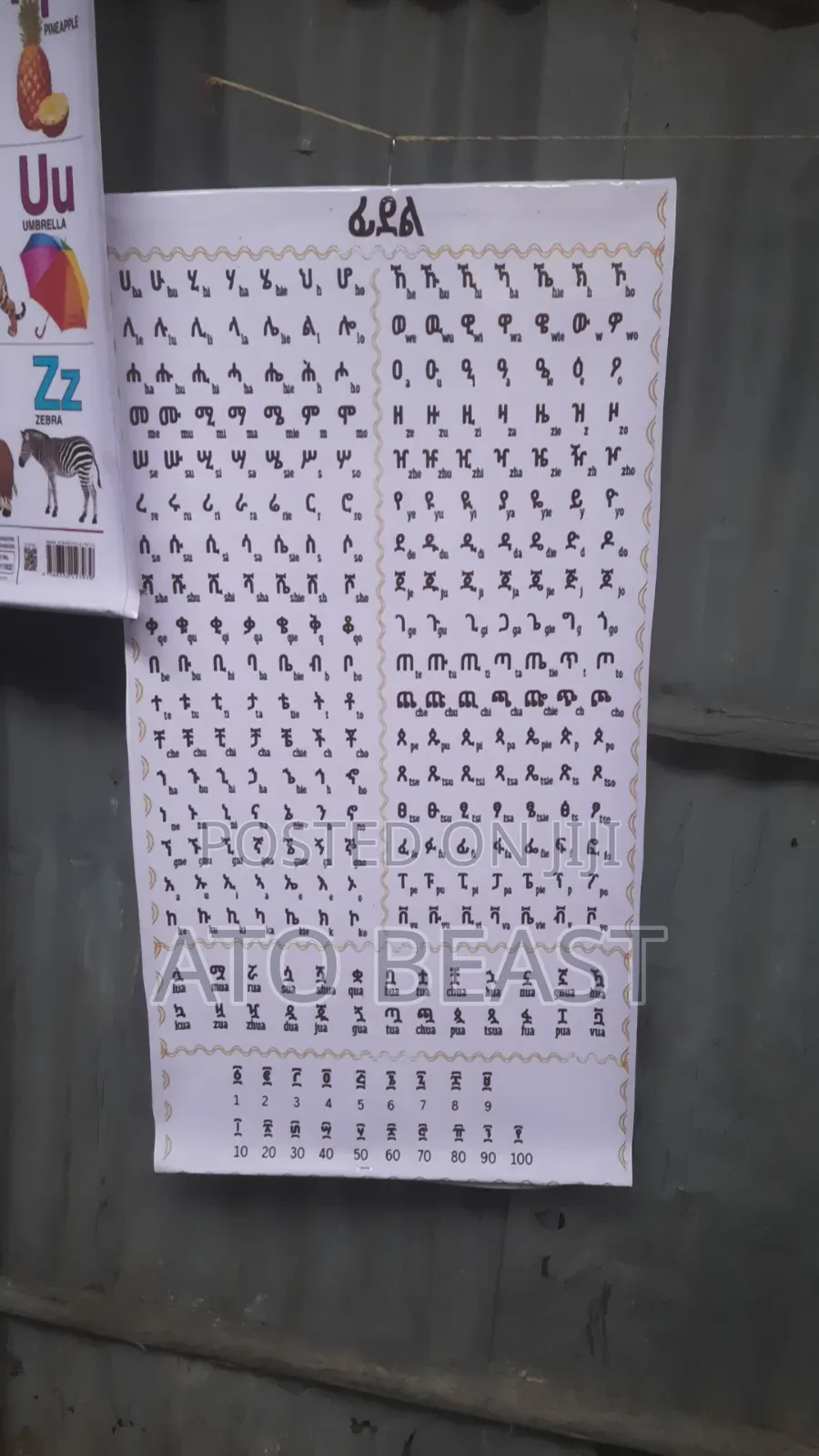 Alphabet And ፊደል ገበታ በሸራ/ባነር