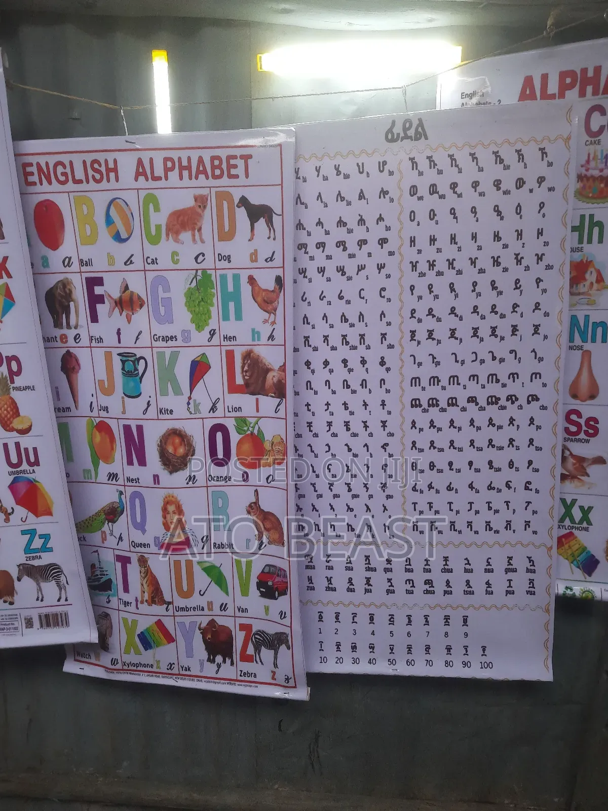 Alphabet And ፊደል ገበታ በሸራ/ባነር