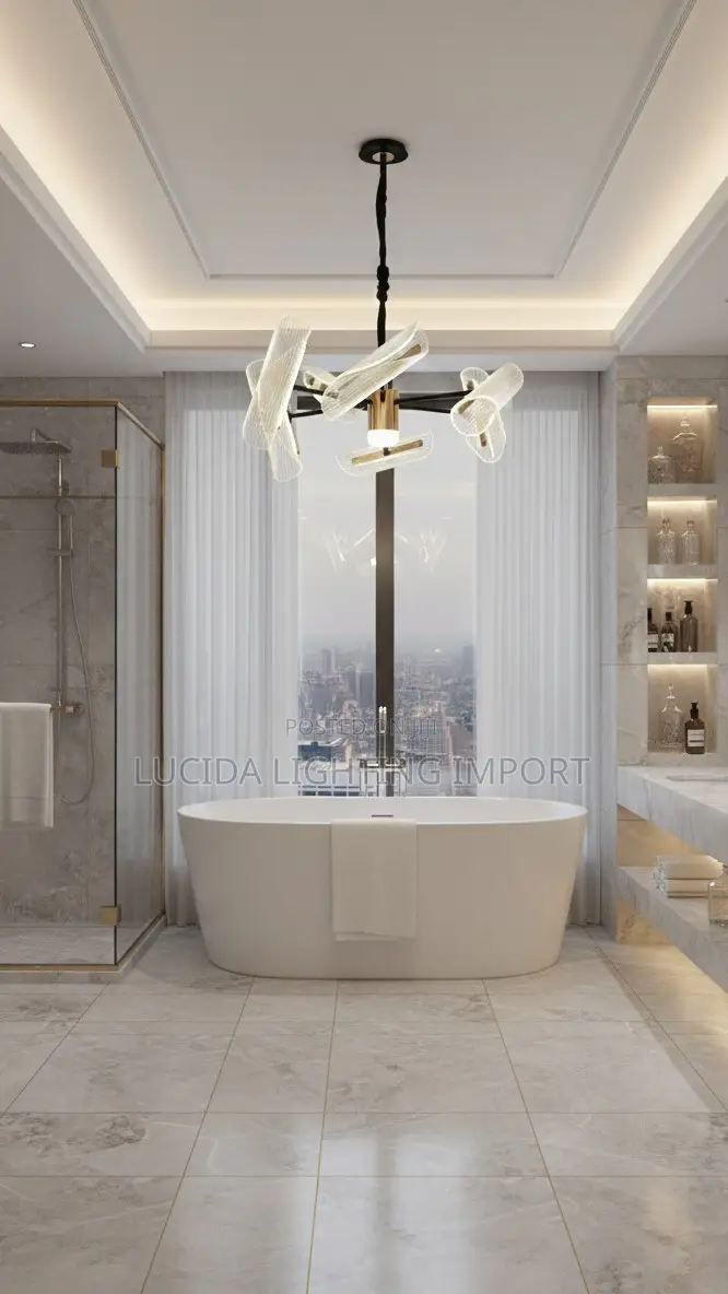 ዘመናዊ መብራት Edona 27-Inch 4-Light Led Chandelier.