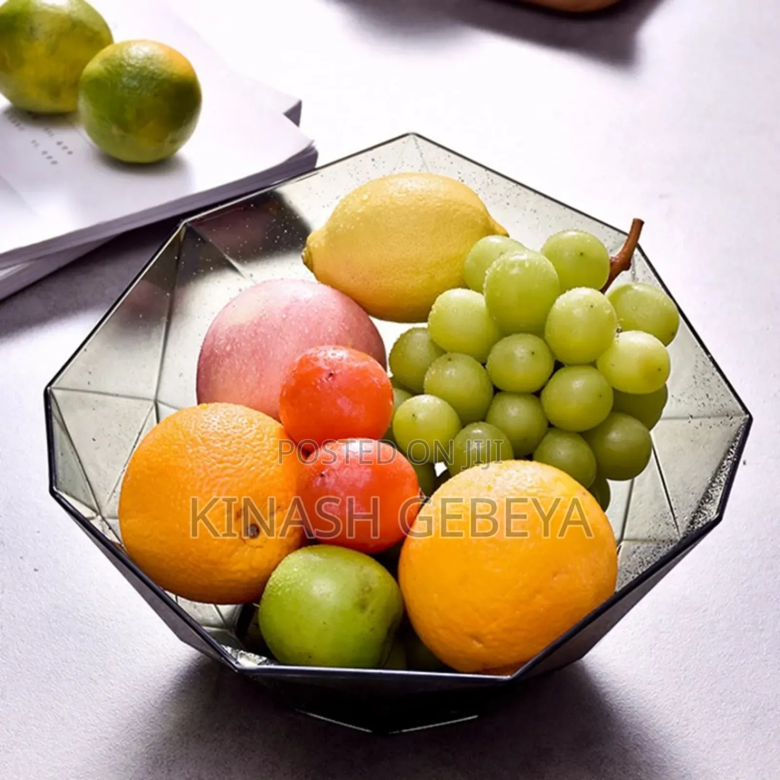Geometric Clear Fruit Bowel(የአትክልት ማቅረቢያ)