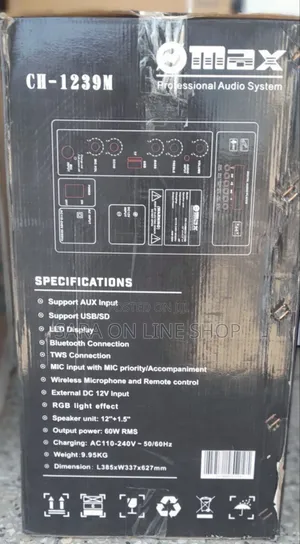 Max 12inch Ch-1239m Orignal Speaker New Model Free Delivery