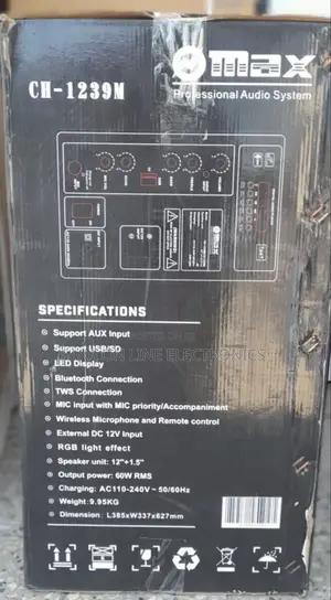 Max 12inch Ch-1239m Orignal Speaker New Model Free Delivery