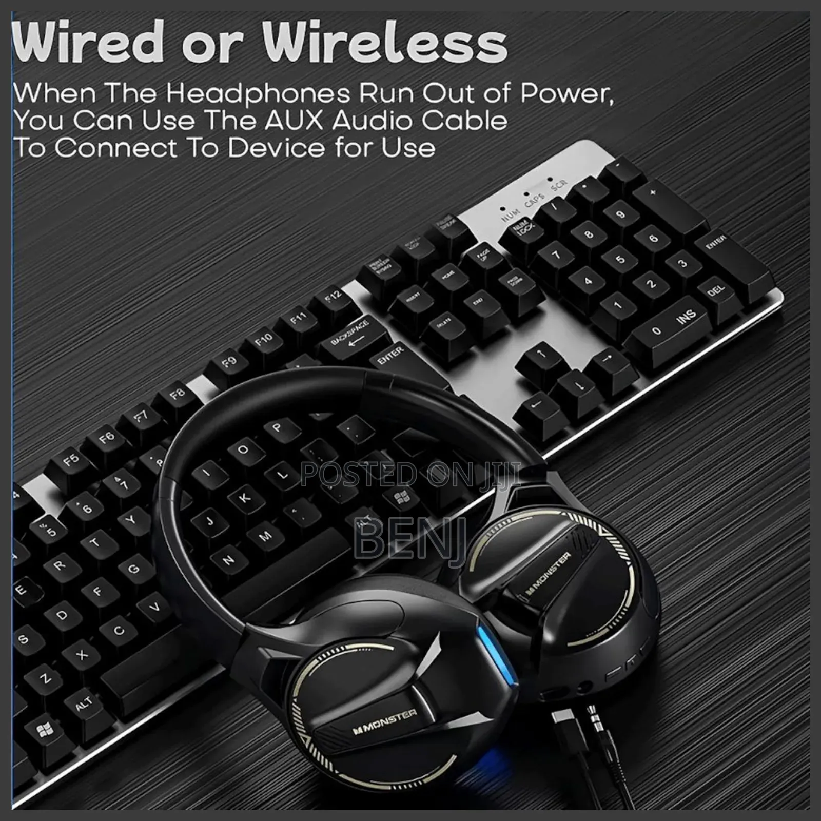 Monster Storm Xkh03 Wireless Gaming Headset | Hi-Fi Sound | Deep Bass