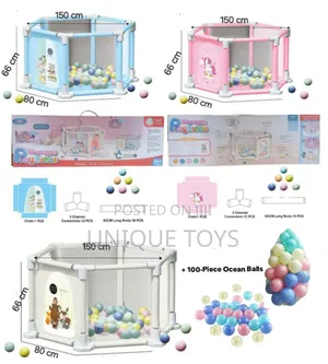 Photo - Hexagon Baby Play Fence, 150 × 66cm, + 100 Ocean Balls