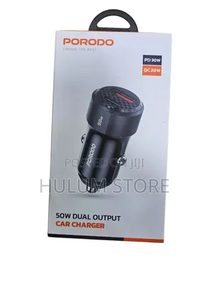 Porodo 50w Dual Port Car Charger