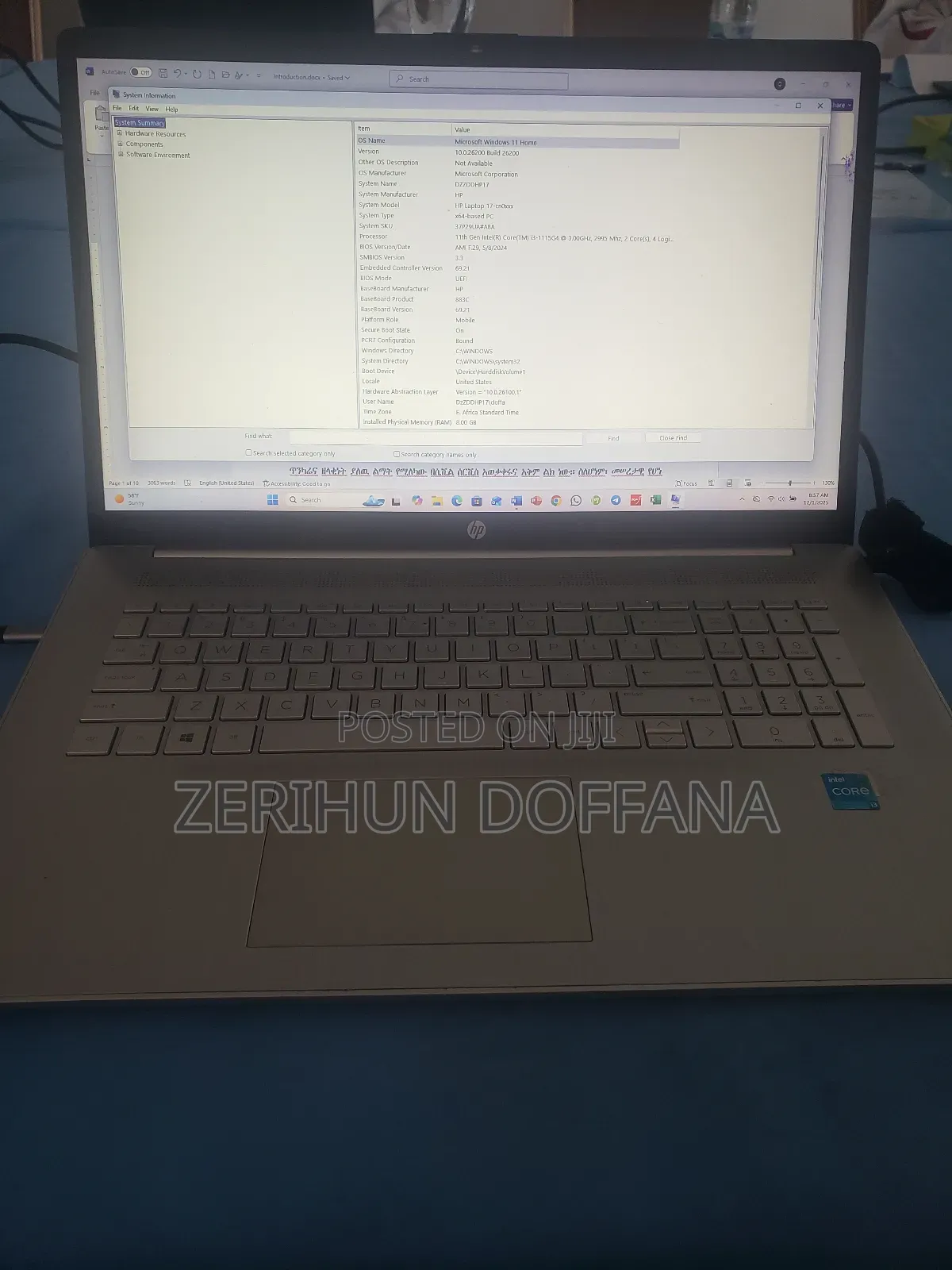 Laptop HP 8GB Intel Core I3 SSD 256GB