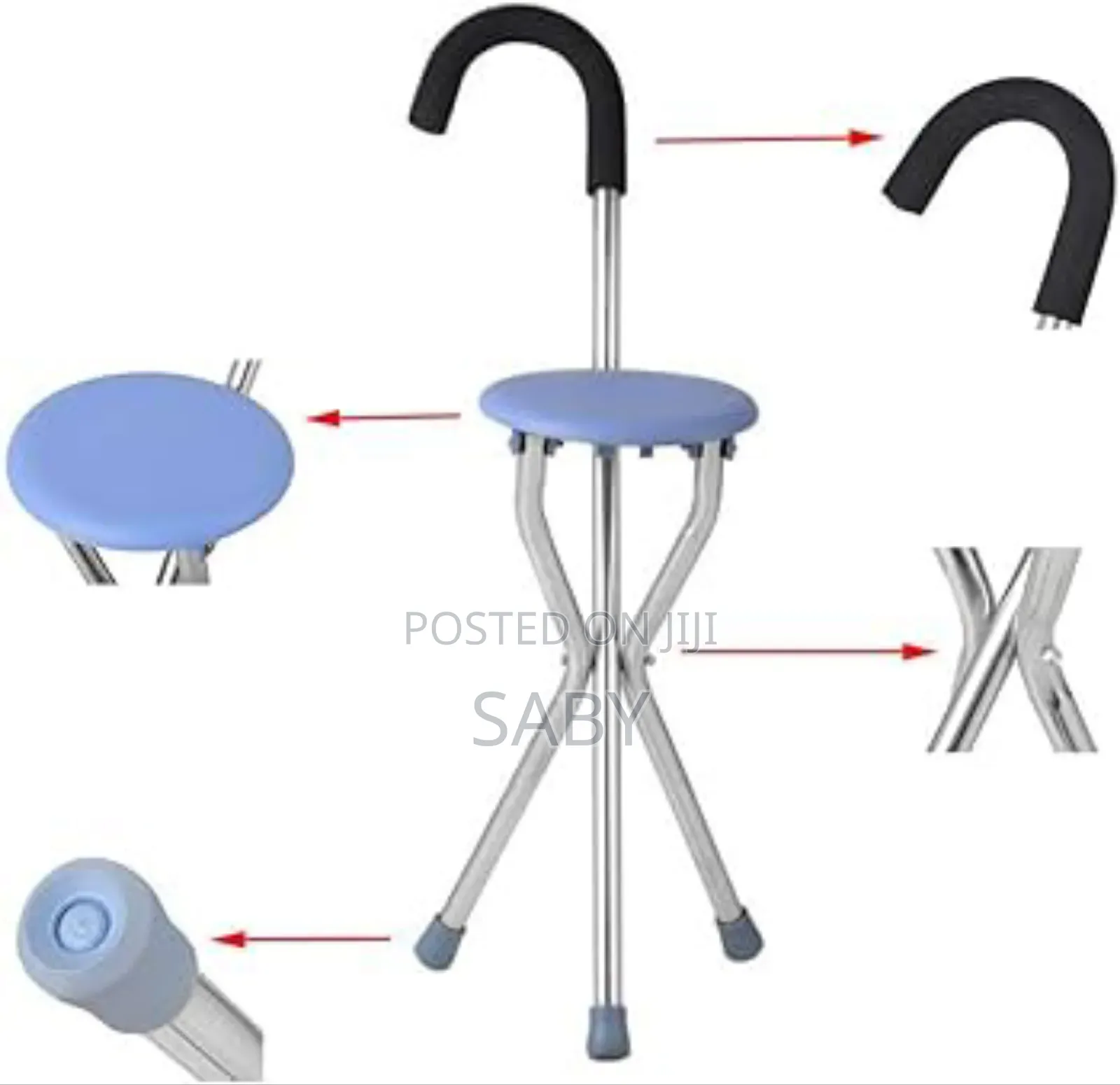 Folding Crutch and Chair