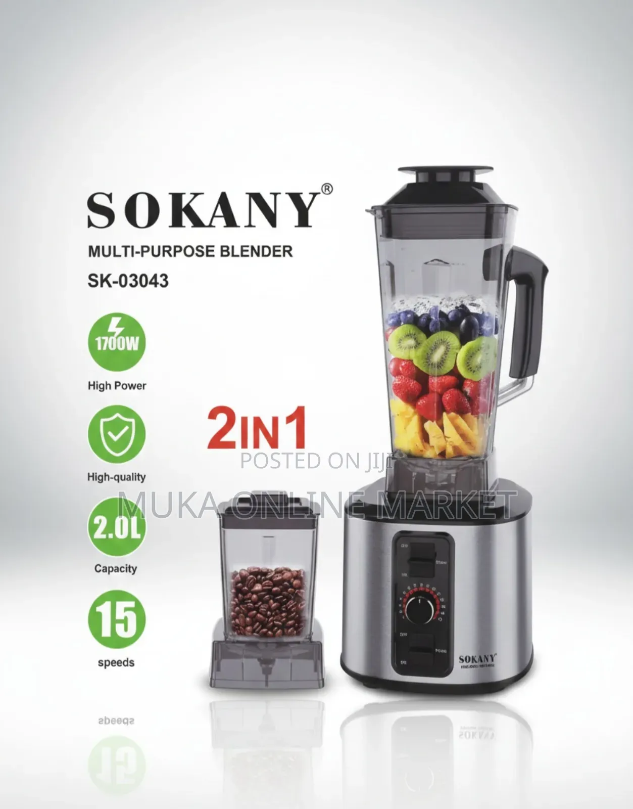 Sokany 2 in 1 Multi-Purpose Juicer