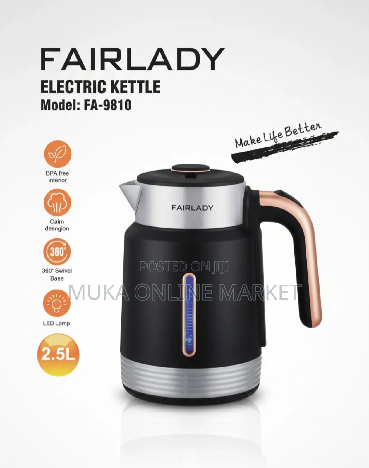 Fairlady Electric Kettle | የውሃ ማፍያ