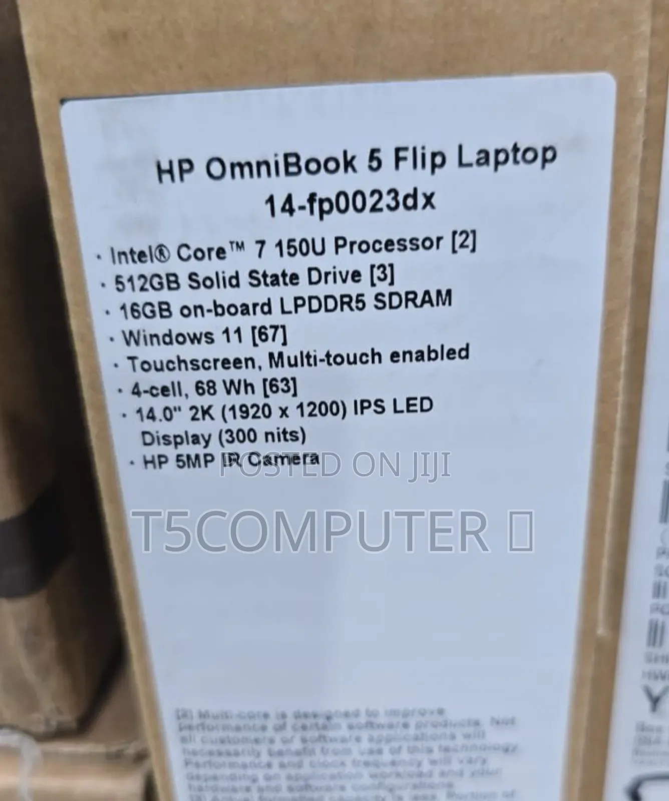New Laptop HP OmniBook 5 Flip 16GB Intel Core 7 SSD 1T
