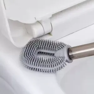 Wall-Mounted Toilet Cleaning Brush With Brush Holder