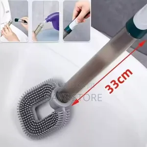 Wall-Mounted Toilet Cleaning Brush With Brush Holder