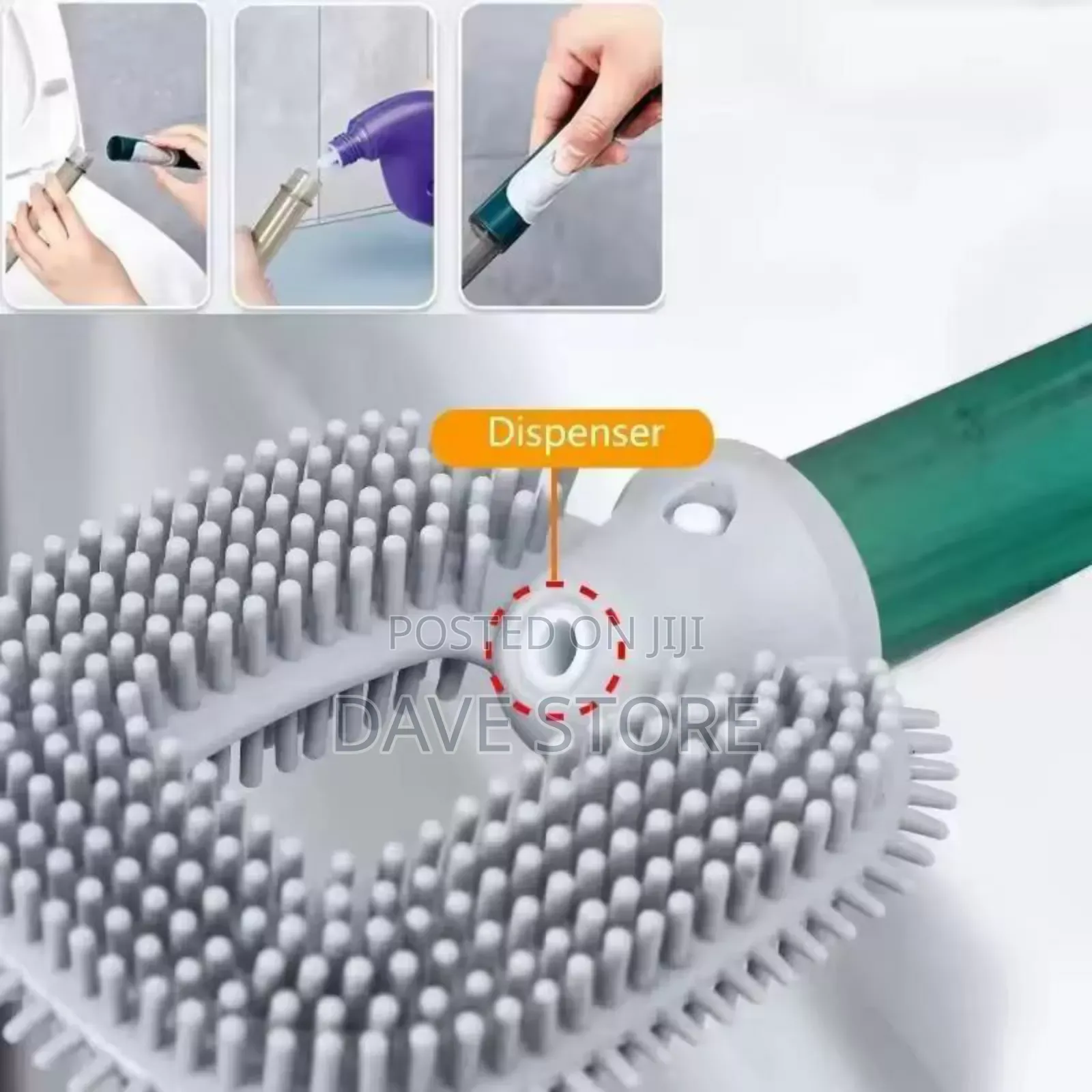 Wall-Mounted Toilet Cleaning Brush With Brush Holder