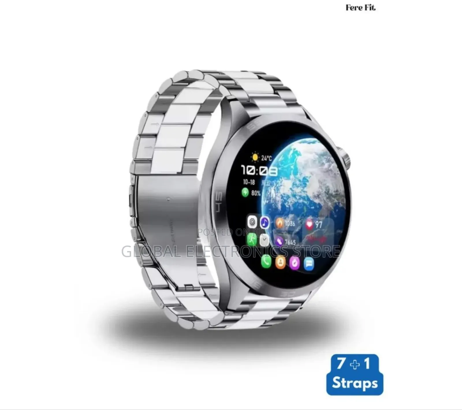 Original Wisme 46mm Smart Watch ከ7 መቀያየሪያ ማሰሪያ ቀበቶ ጋር