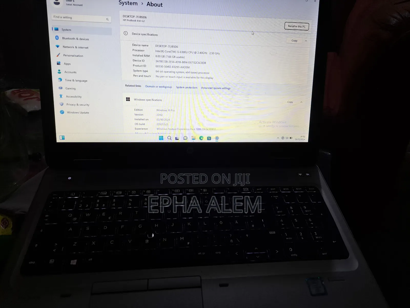 Laptop HP 650 G2 8GB Intel Core I5 HDD+SSD 1T