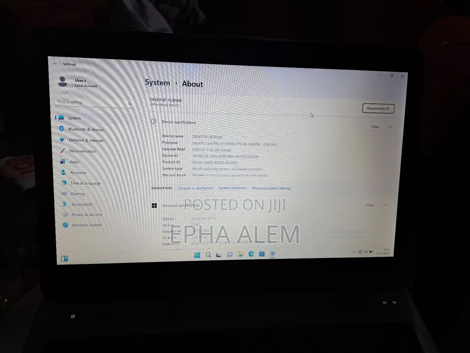 Laptop HP 650 G2 8GB Intel Core I5 HDD+SSD 1T