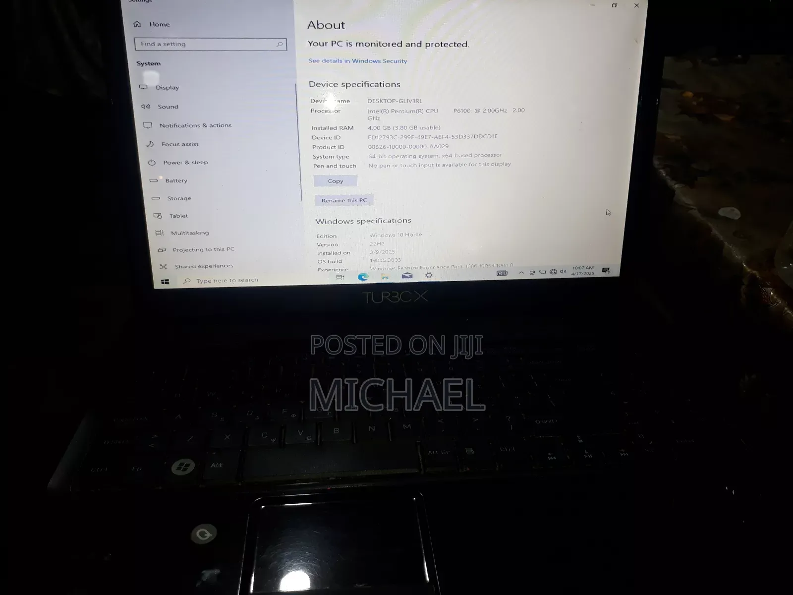 Laptop Turbo-X 4GB HDD 500GB