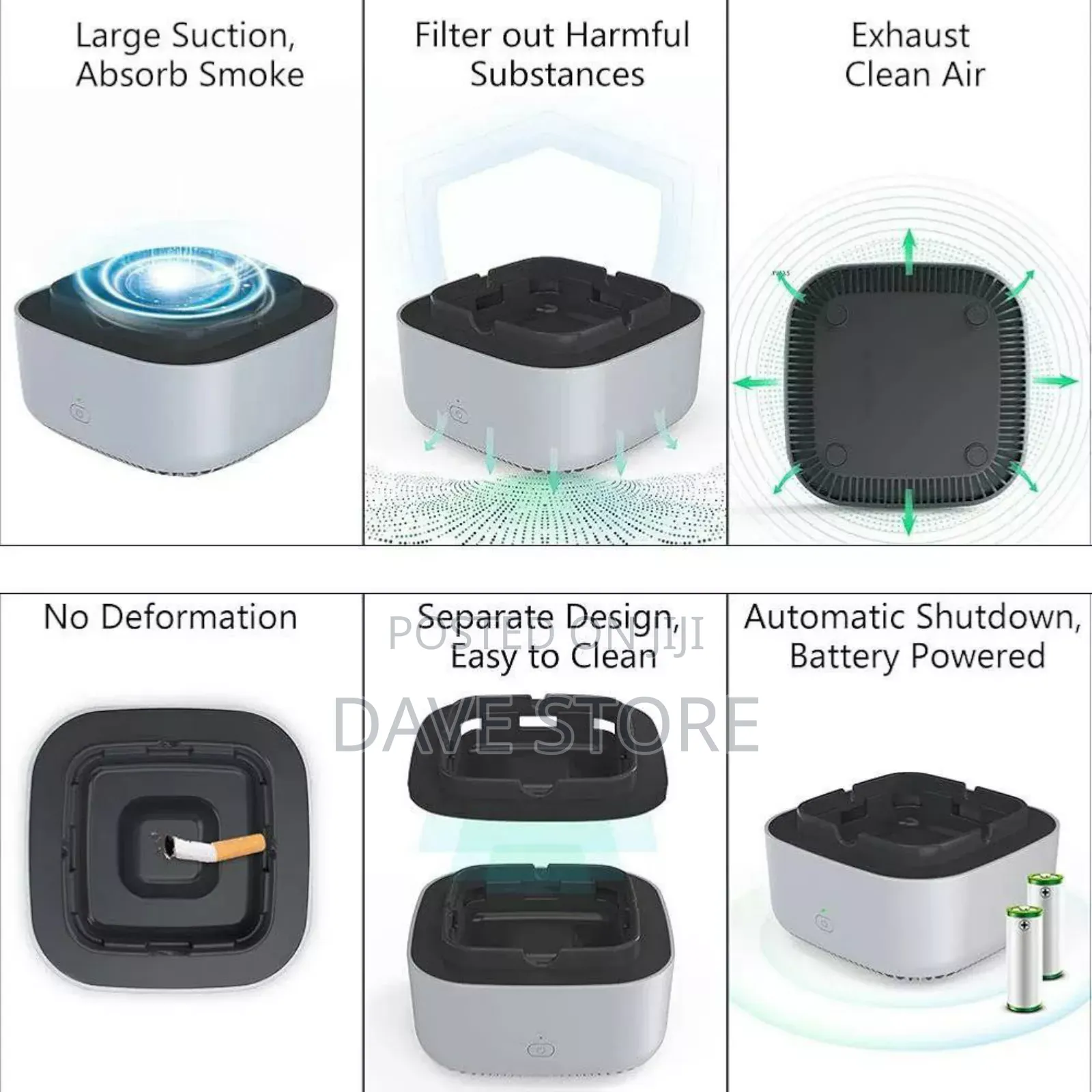 Smokeless Ashtray With Air Purifier