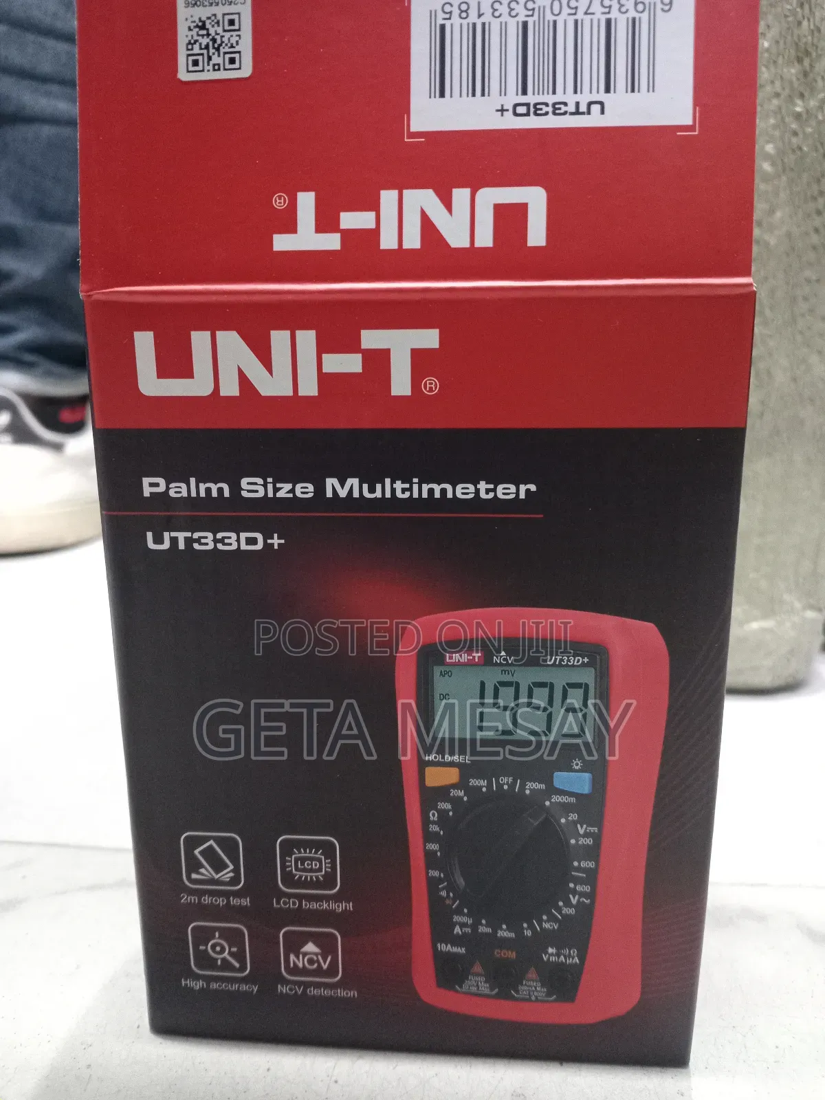 Digital Multimeter Uni-T Ut33d+ Palm Size, Ncv, Backlight, Ac/Dc, Dc