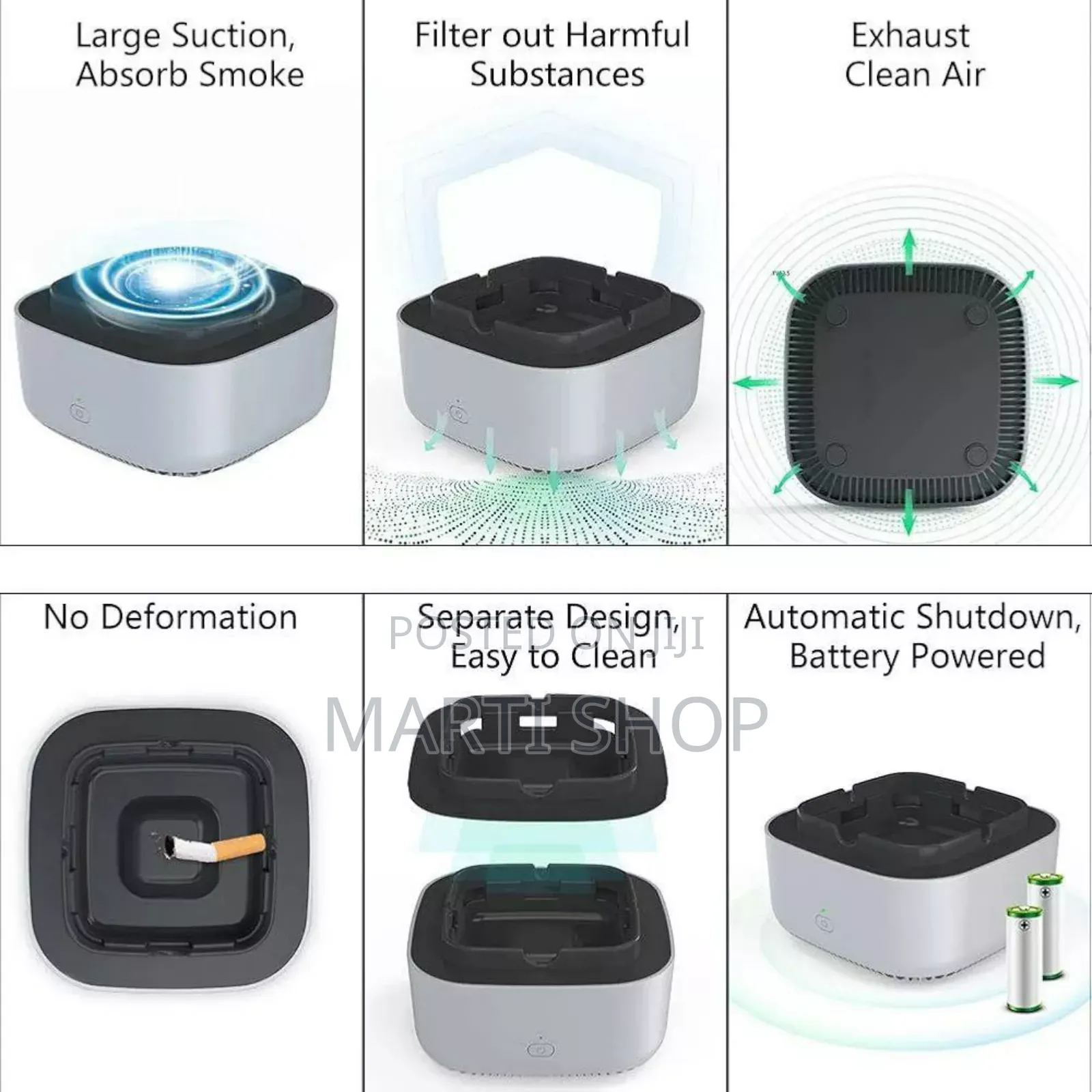 Smokeless Ashtray With Air Purifier