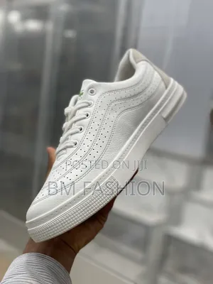 Crisp White Lacoste Leather Flat-Shoes