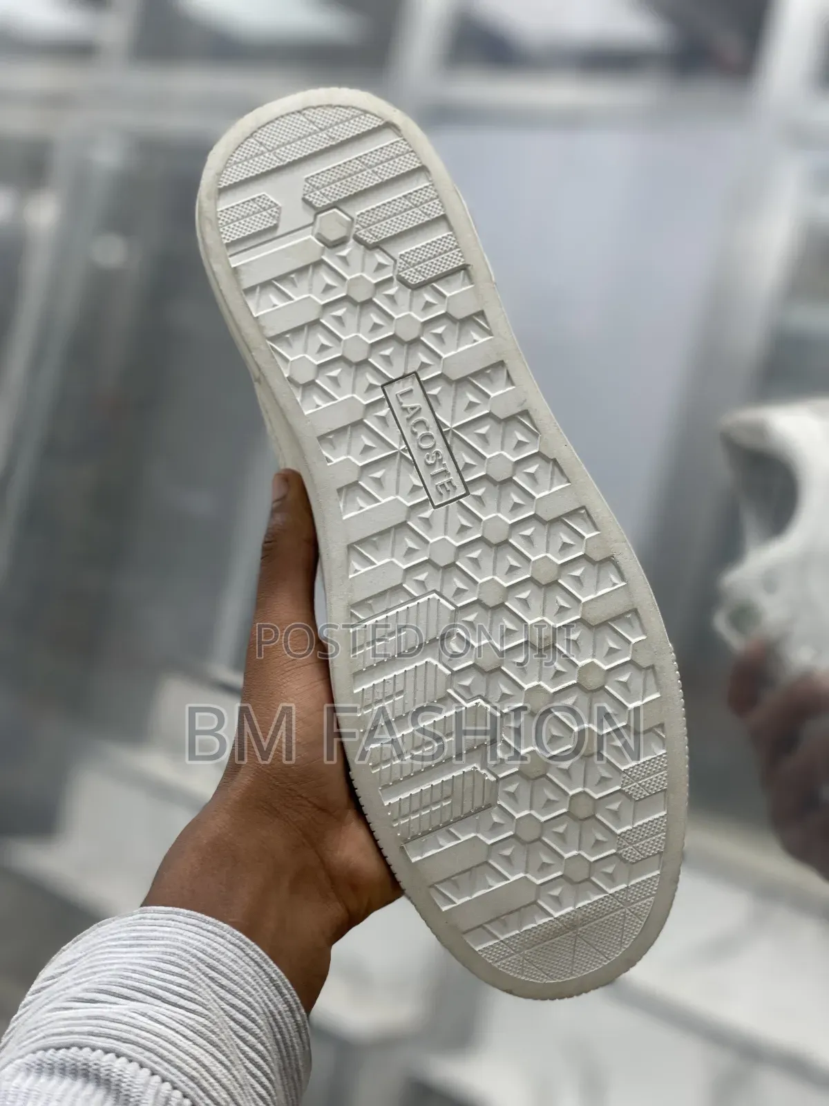 Crisp White Lacoste Leather Flat-Shoes