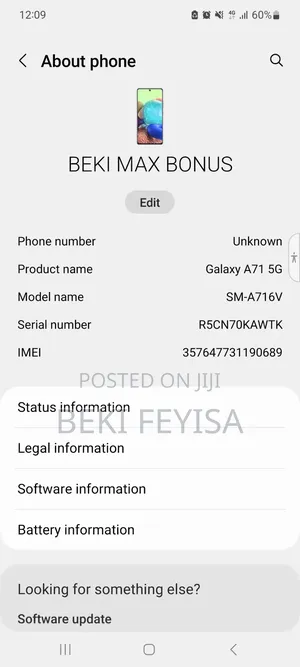 Samsung Galaxy A71 5G 128 GB Black