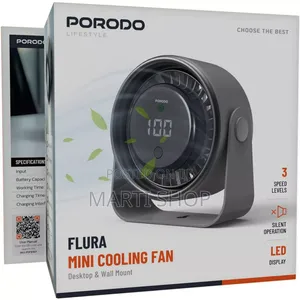 Porodo Flura Mini Cooling Fan With Desktop Wall Mount