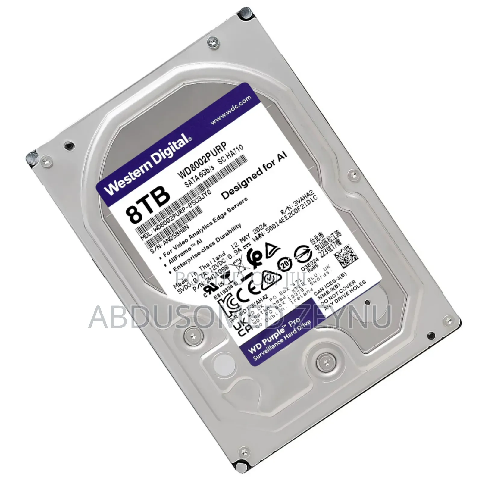 8tb Original & High Quality Wd Purple Surveillance Internal Hdd - 24/7