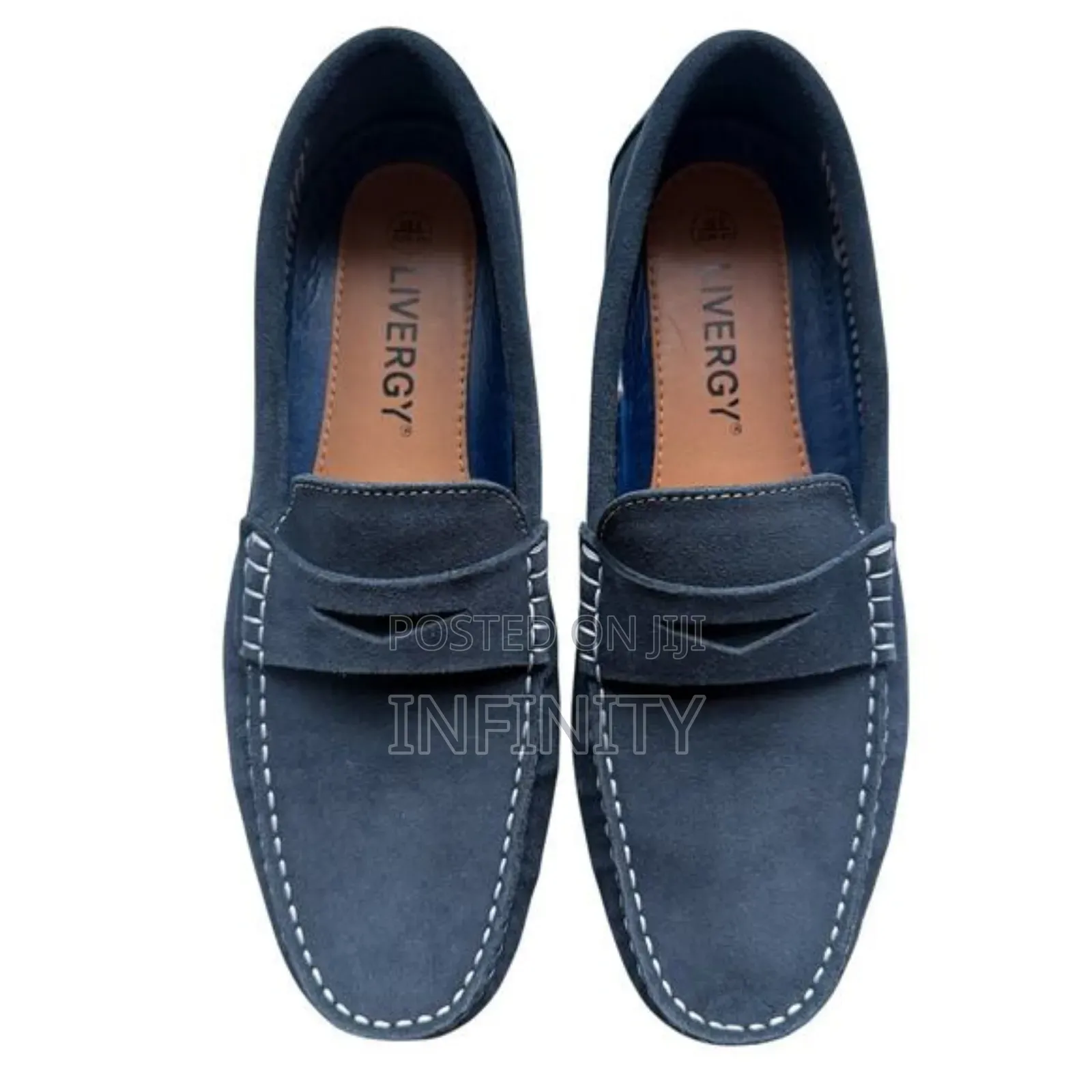Classic Livergy Ian Blue Genuine Suede Leather Loafers Shoes