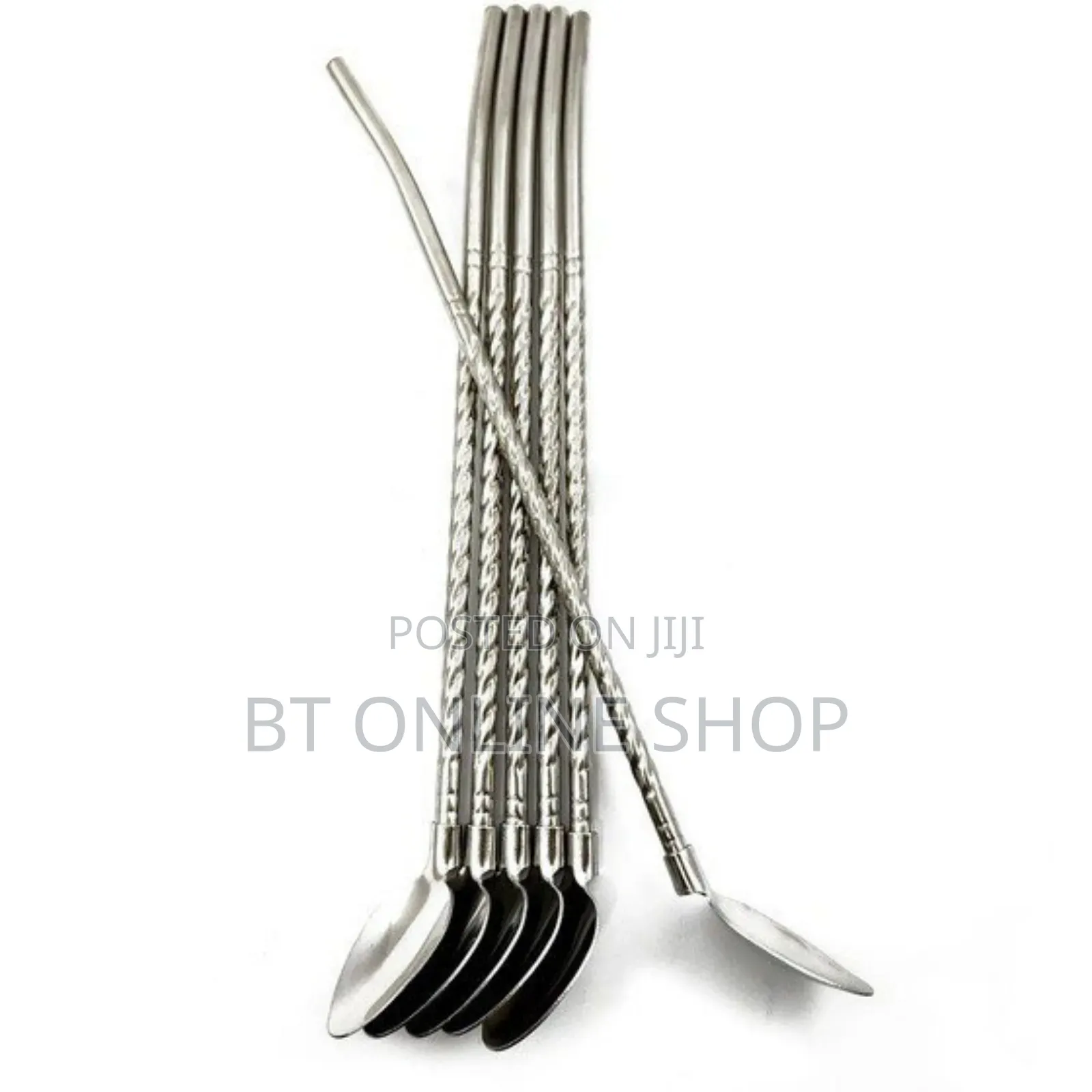 6pcs Reusable Drinking Stainless Straws With Cleaning Br