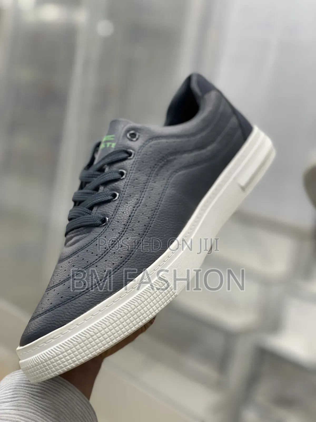 Lacoste Navy Blue Leather Shoes on Sale