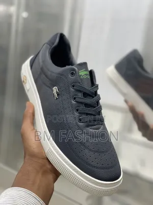 Lacoste Navy Blue Leather Shoes on Sale
