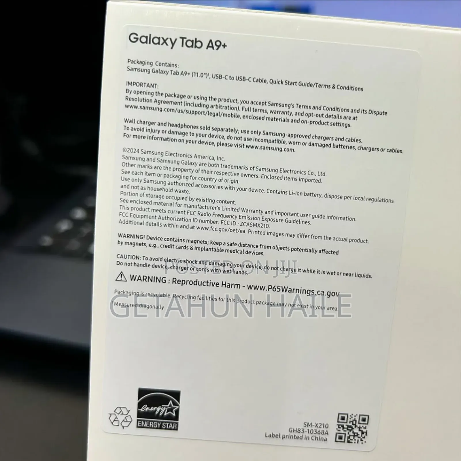 New Samsung Galaxy Tab A9+ 64 GB Silver