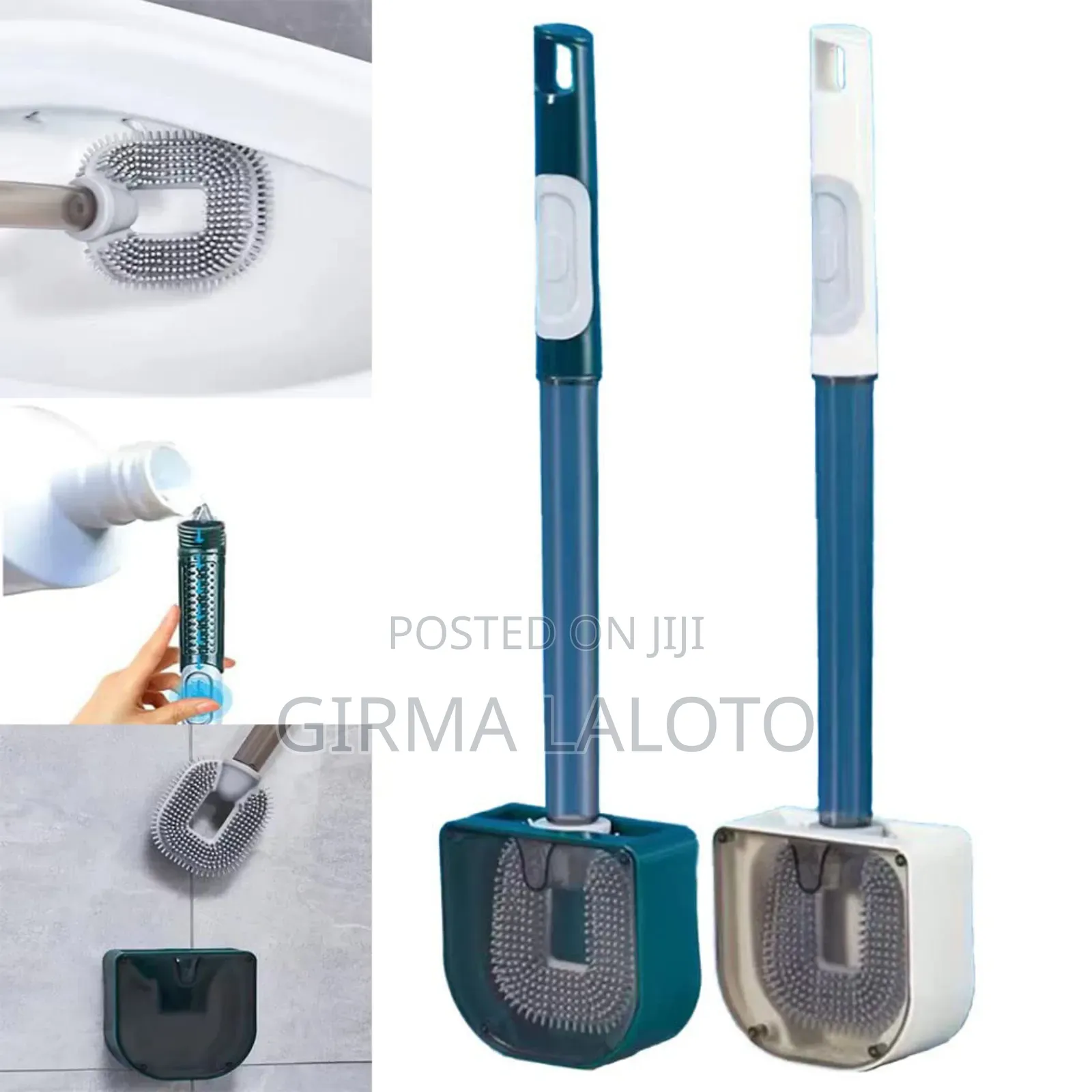 Wall-mounted Toilet Cleaning Brush With Brush Holder And Soap Holder