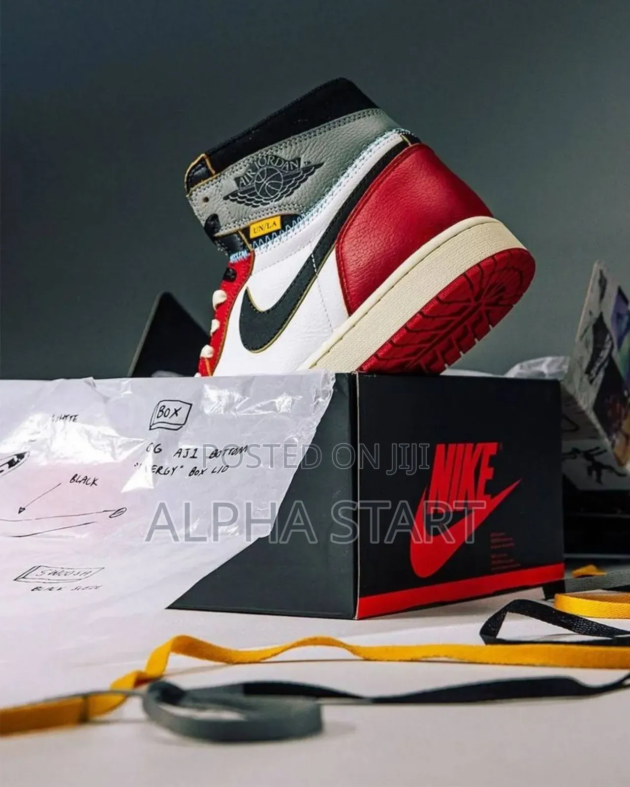 Nike Air Jordan 1 Union La Chicago Varsity Red and Shafow Grey High