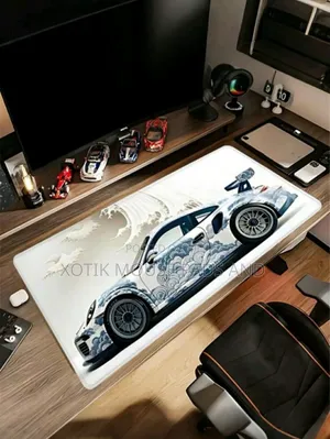 White Sports Car Design Gaming Mouse Pad - Desk Mat