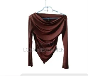 Women's Off-Sholder Brown T-Shirt