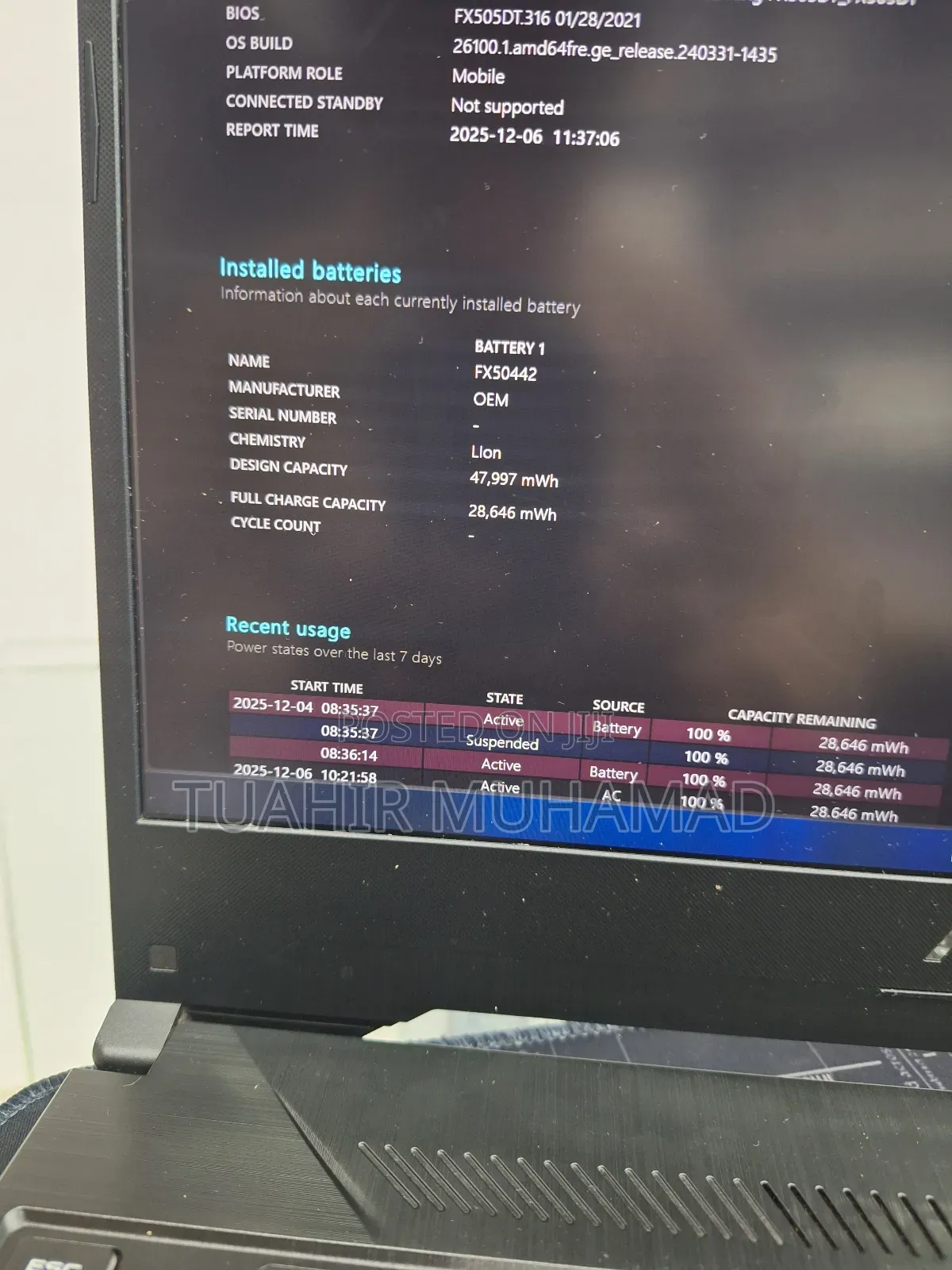 New Laptop Asus TUF Gaming A15 16GB AMD Ryzen 5 SSD 512GB