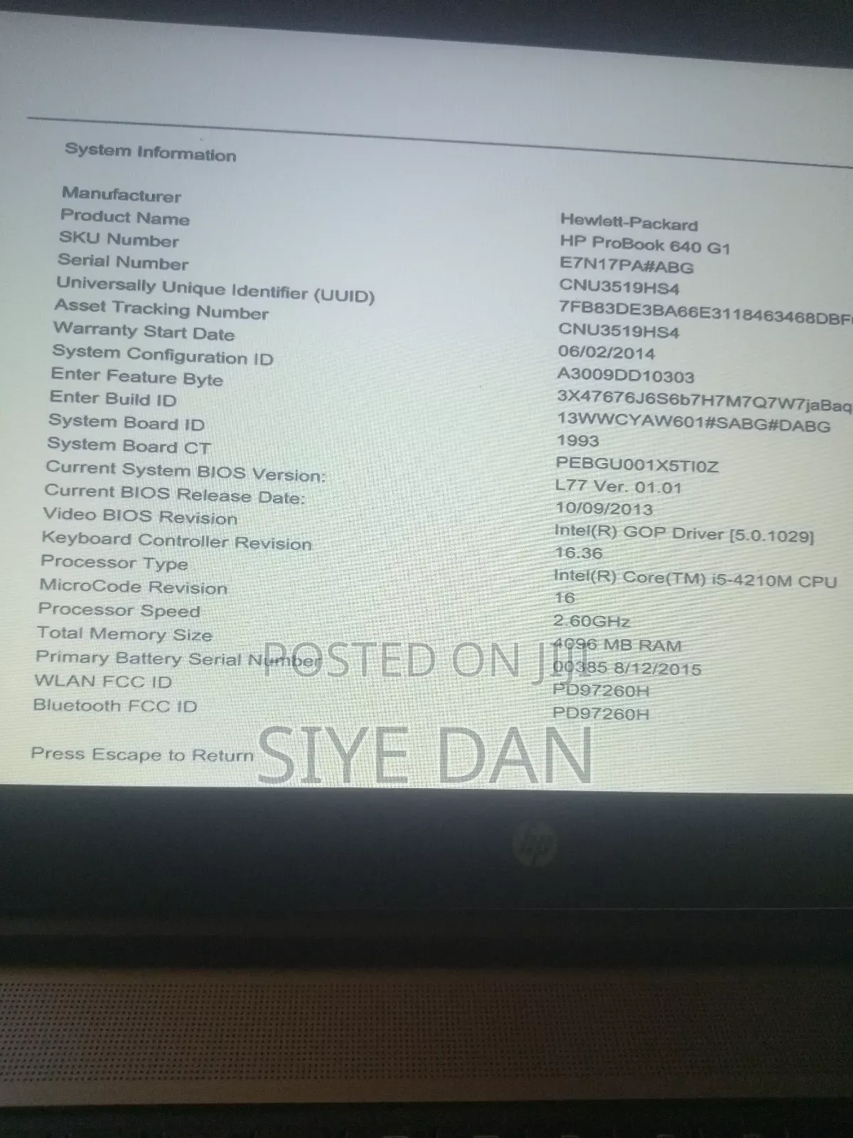 Laptop HP ProBook 640 G1 4GB Intel Core I5 HDD 500GB