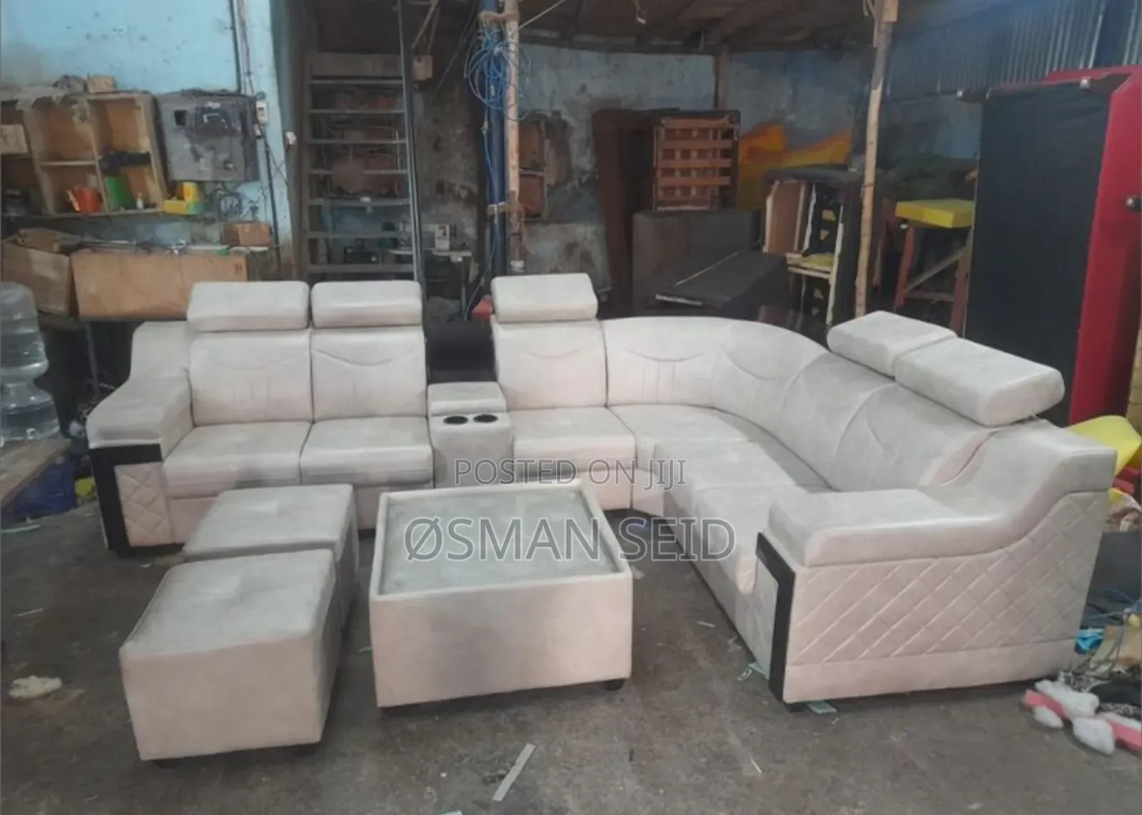 Pure Cream Leather Sofa