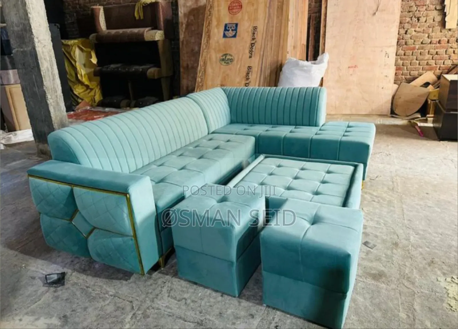 Tiny New Made Leather Sofa