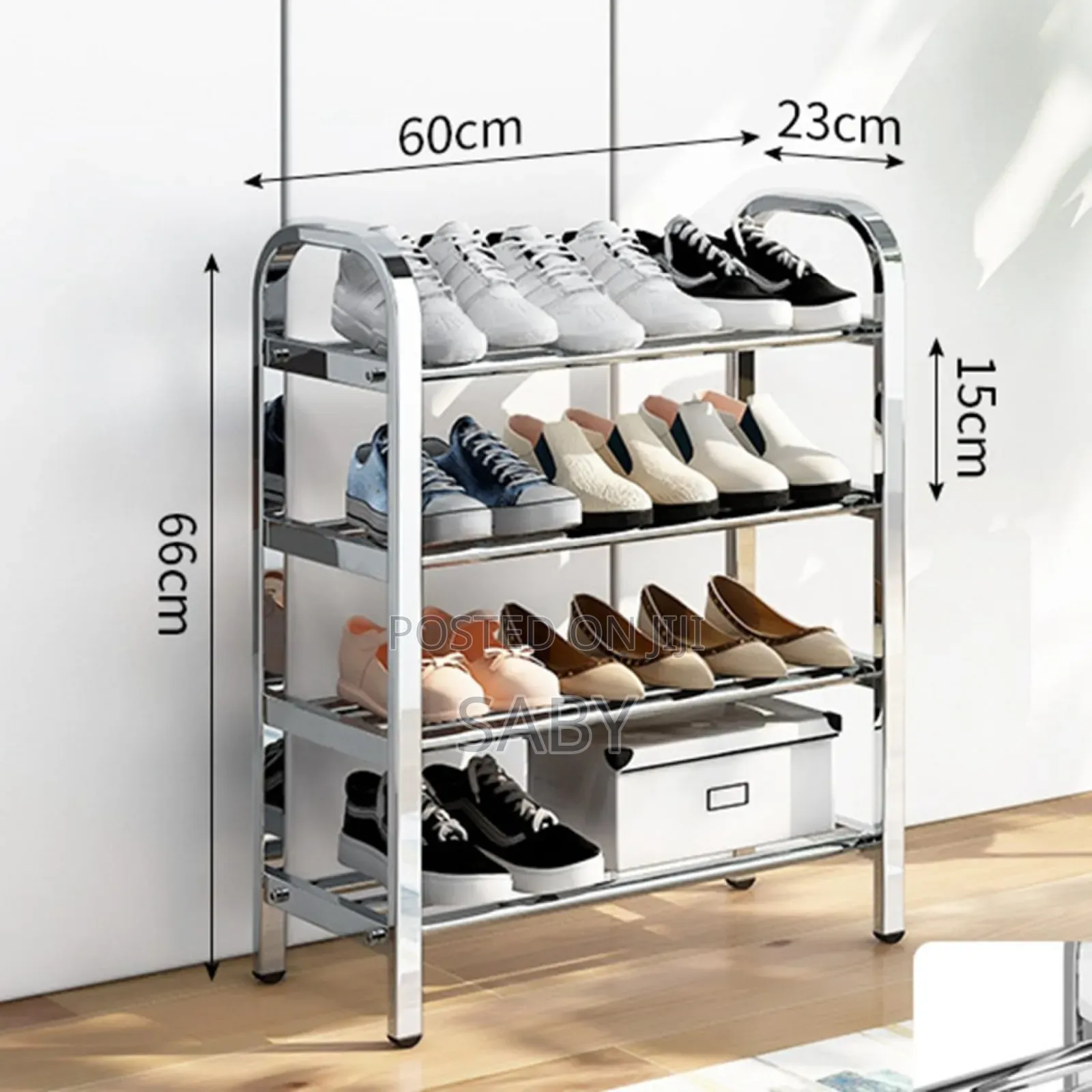 ባለ 4 ደረጃ ጫማ መደርደሪያ 4 Layer Stainless Steel Shoes Rack
