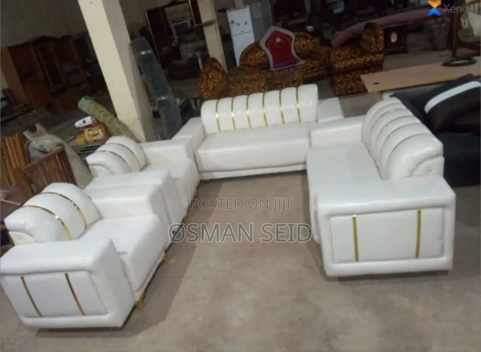 Affordable White Pure Leather Sofa