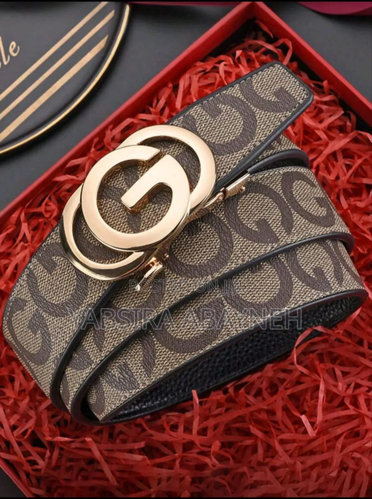 Letter G Automatic Buckle Leather Belt for Men's